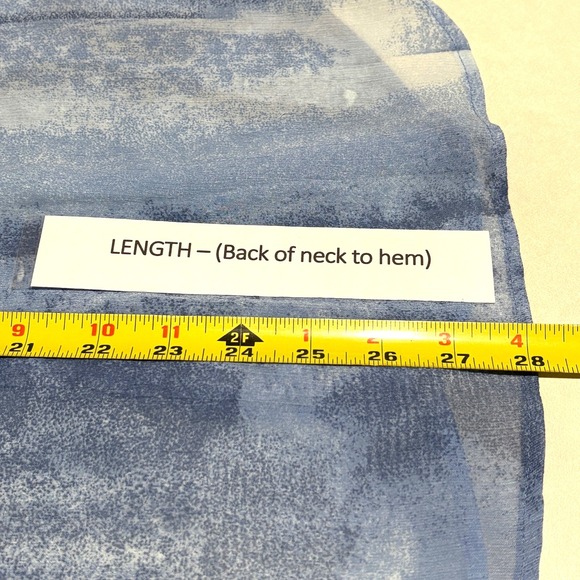 Chico's Women Long Sleeve Sheer Button Up Shirt M (8 - 10) Fairy Spring Ethereal - Picture 9 of 10